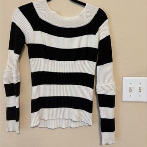 Striped Black and White Women's Sweater